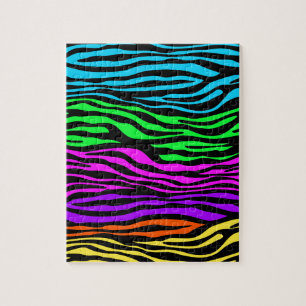 abstract Colorful Zebra Stripes Jigsaw Puzzle