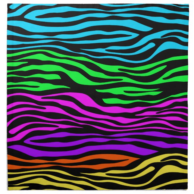 abstract Colorful Zebra Stripes Napkin (Front)
