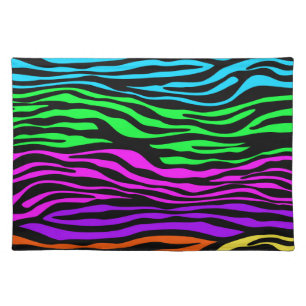 abstract Colorful Zebra Stripes Placemat
