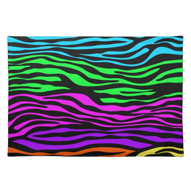 abstract Colorful Zebra Stripes Placemat (Front)