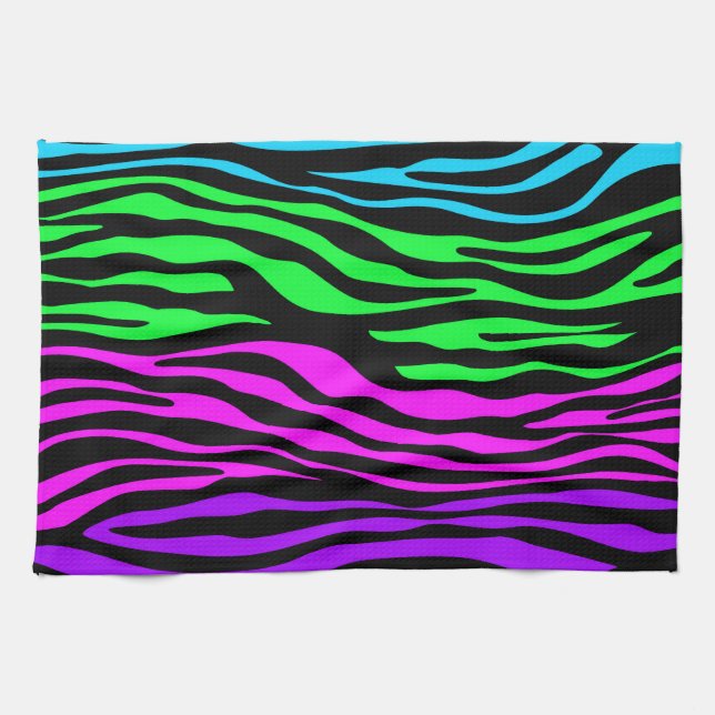 abstract Colorful Zebra Stripes Towel (Horizontal)
