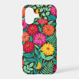 Abstract Colorful Zinnia Garden iPhone Cases