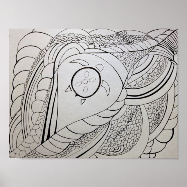 Abstract Coloring Page Poster (Front)