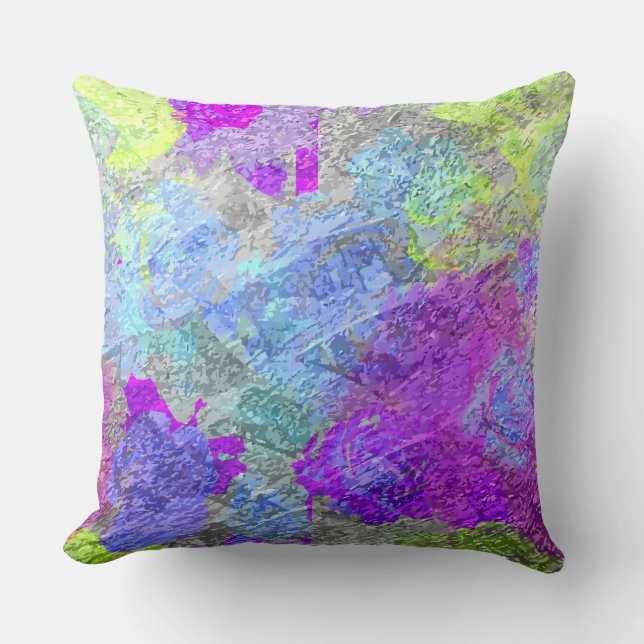 Abstract Colors 2 Throw Pillow (Front)