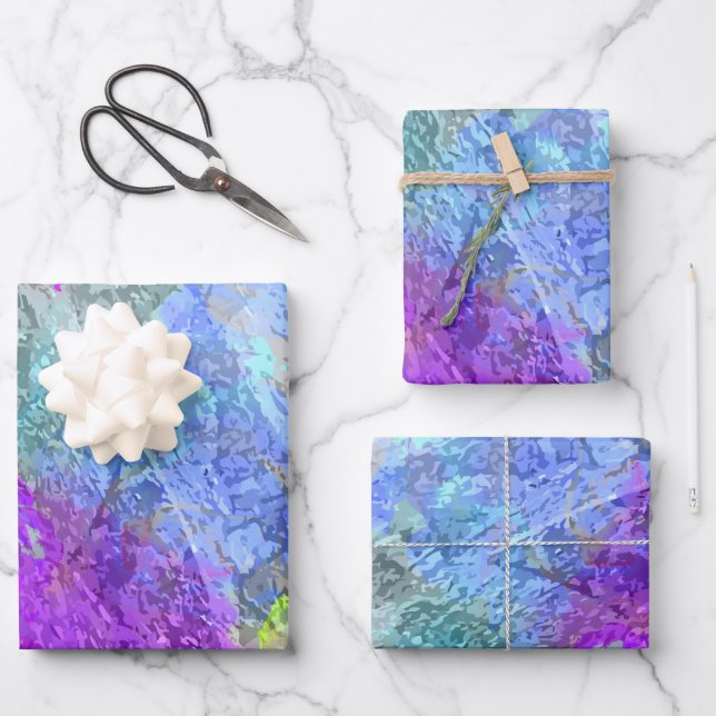 Abstract Colors 2 Wrapping Paper Sheets (Front)