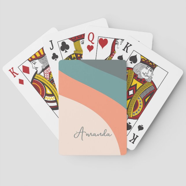 Abstract colors add name poker cards (Back)