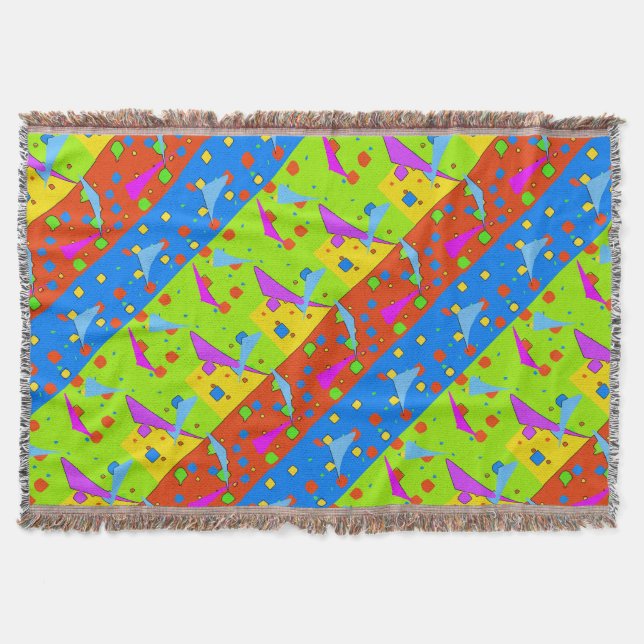 Abstract Colors and Shapes Throw Blanket (Front)