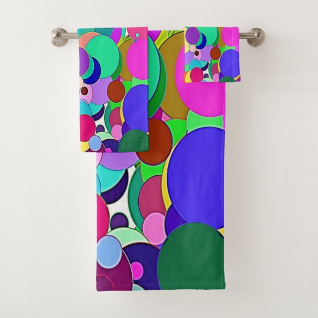 Abstract Colors  Bathroom Towel Sets (Insitu)