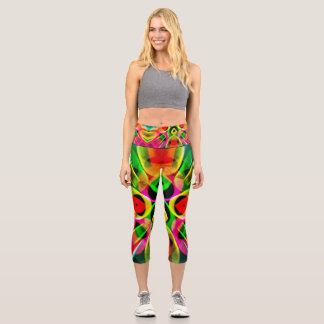 Abstract colors capri leggings