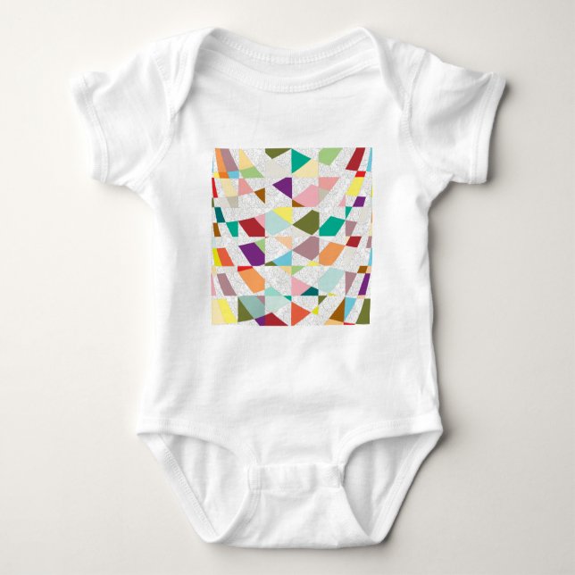 Abstract Colors Damask Baby Bodysuit (Front)