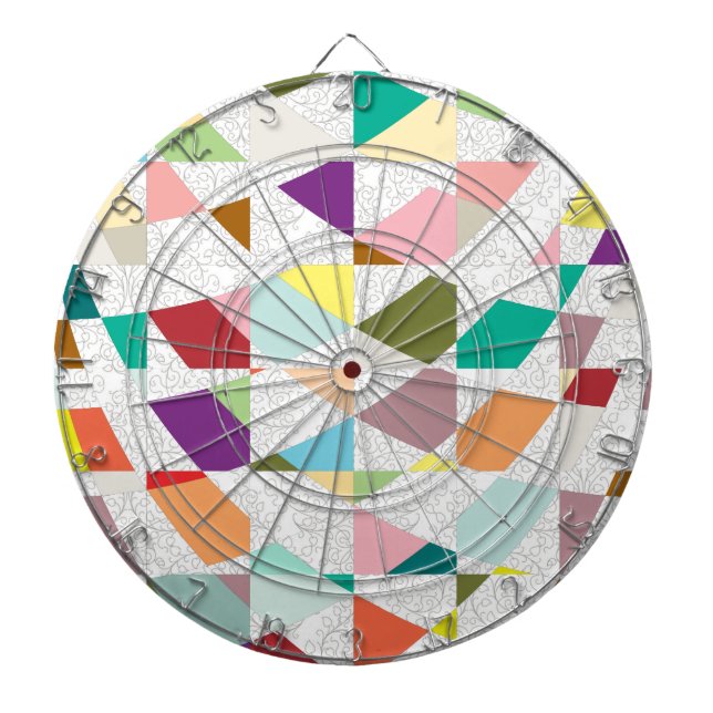Abstract Colors Damask Dartboard (Front)