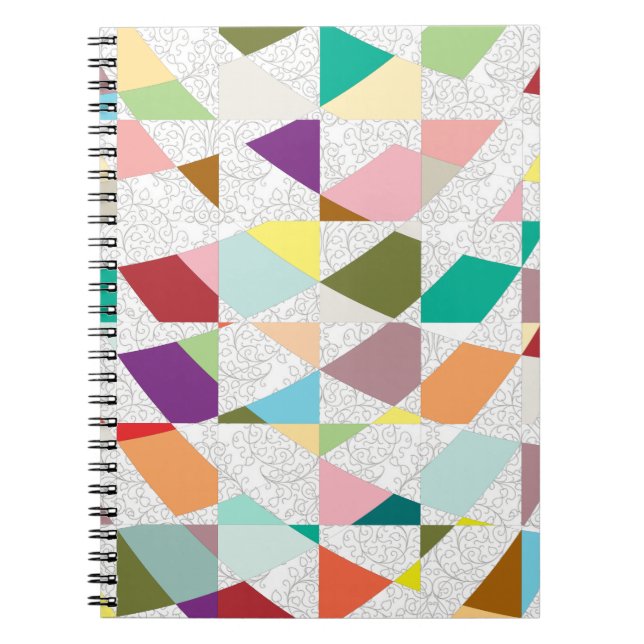 Abstract Colors Damask Notebook (Front)