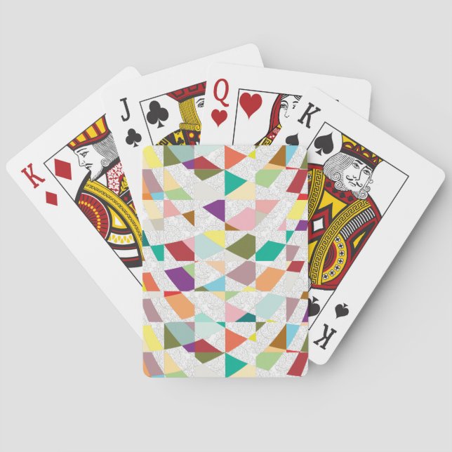 Abstract Colors Damask Poker Cards (Back)