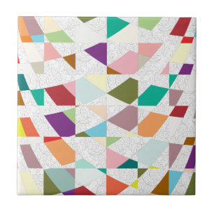 Abstract Colors Damask Tile
