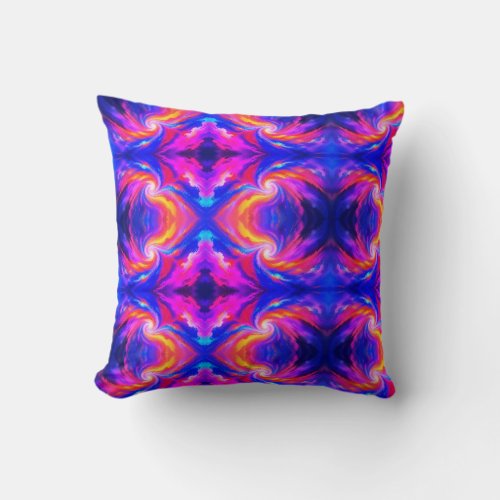 Abstract Colors + Design on a Sofa Bed Chair Throw Pillow