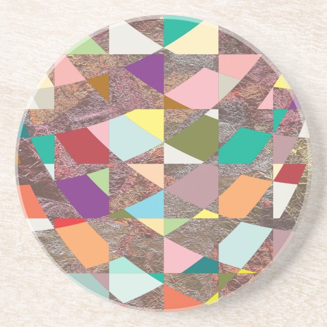 Abstract Colors Glitter Coaster (Front)