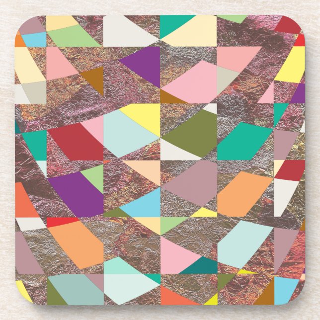 Abstract Colors Glitter Coaster (Front)