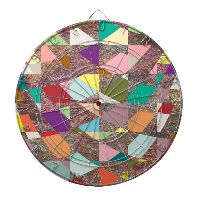 Abstract Colors Glitter Dart Board (Front)