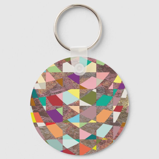 Abstract Colors Glitter Keychain (Front)