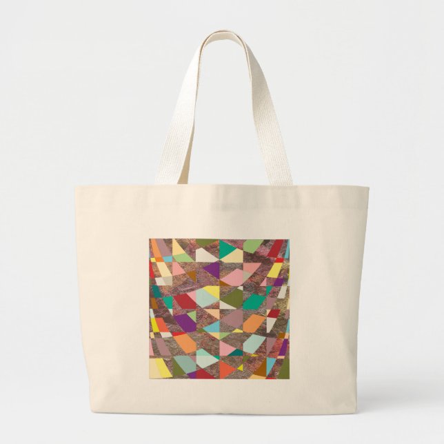 Abstract Colors Glitter Large Tote Bag (Front)