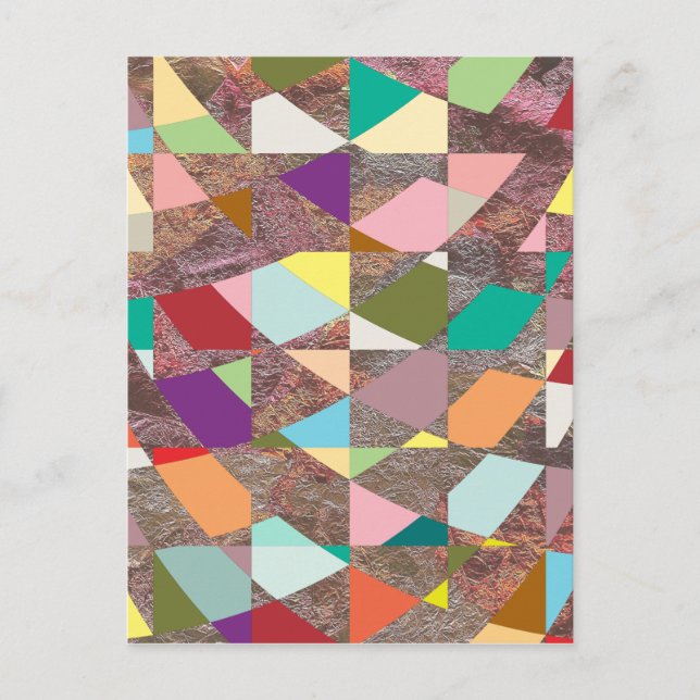 Abstract Colors Glitter Postcard (Front)