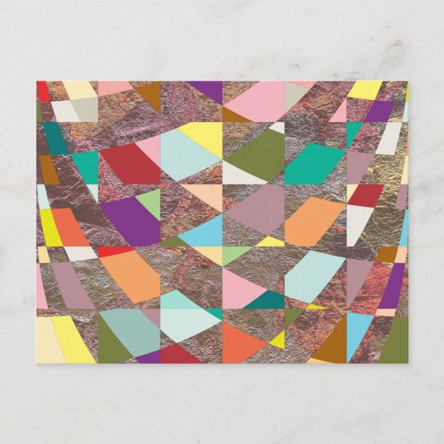 Abstract Colors Glitter Postcard (Front)