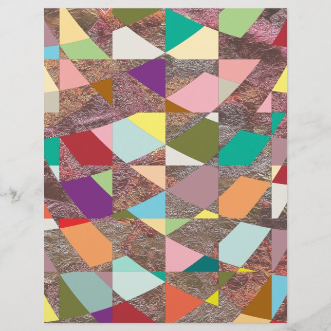 Abstract Colors Glitter Scrapbook Paper (Front)