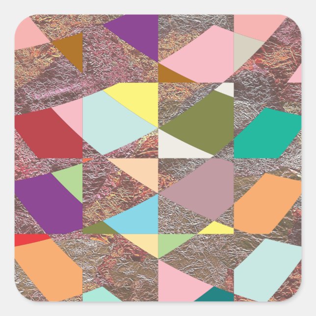 Abstract Colors Glitter Square Sticker (Front)