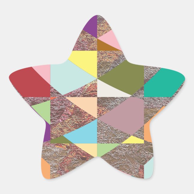 Abstract Colors Glitter Star Sticker (Front)