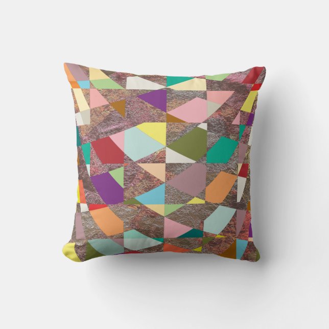 Abstract Colors Glitter Throw Pillow (Front)