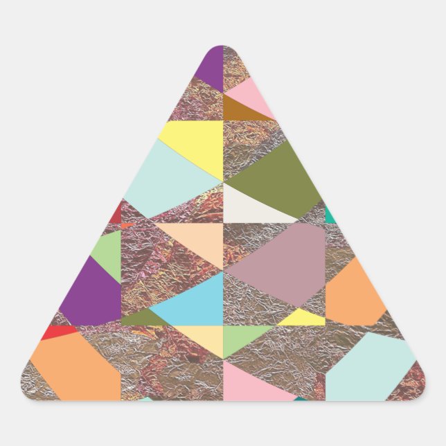 Abstract Colors Glitter Triangle Sticker (Front)