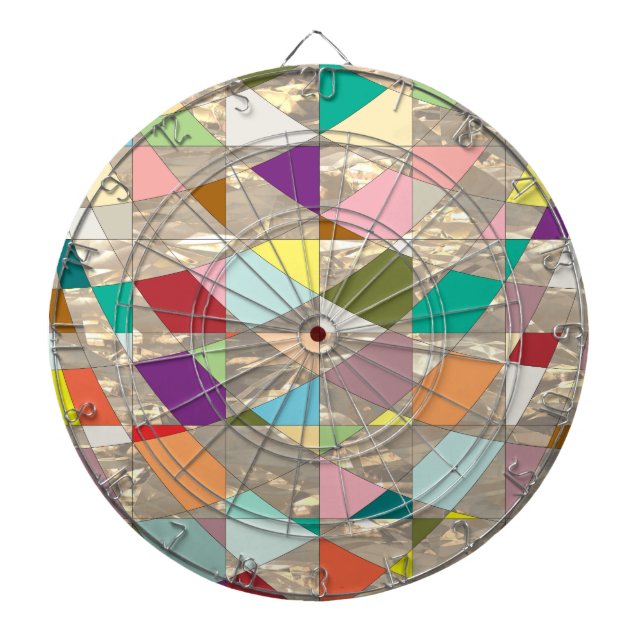 Abstract Colors Gold Dartboard (Front)