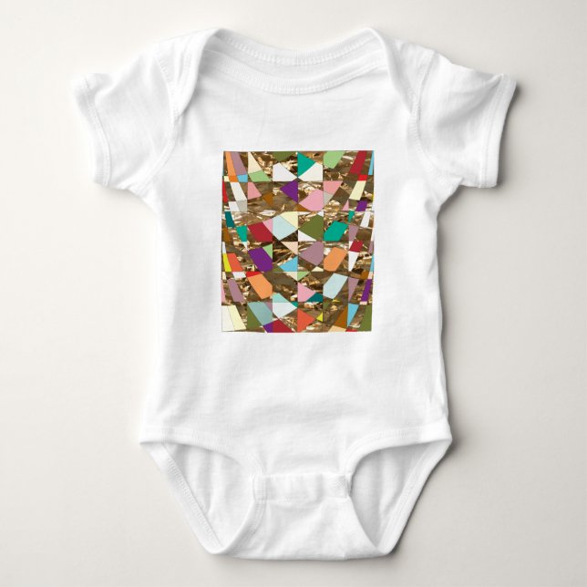 Abstract Colors Gold Foil Baby Bodysuit (Front)