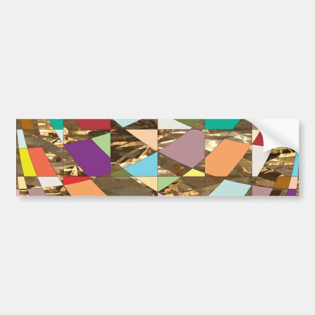 Abstract Colors Gold Foil Bumper Sticker (Front)