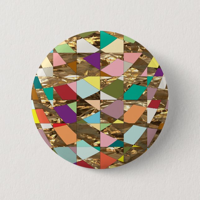 Abstract Colors Gold Foil Button (Front)