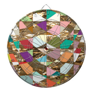Abstract Colors Gold Foil Dart Board