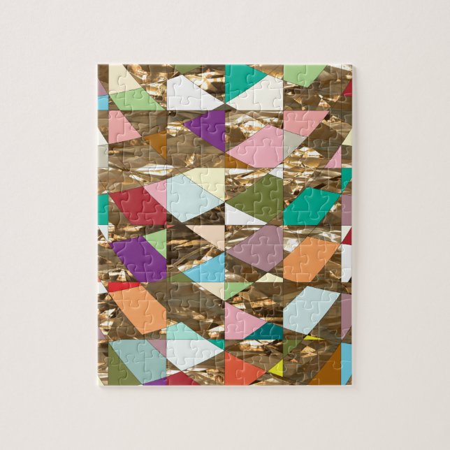 Abstract Colors Gold Foil Jigsaw Puzzle (Vertical)