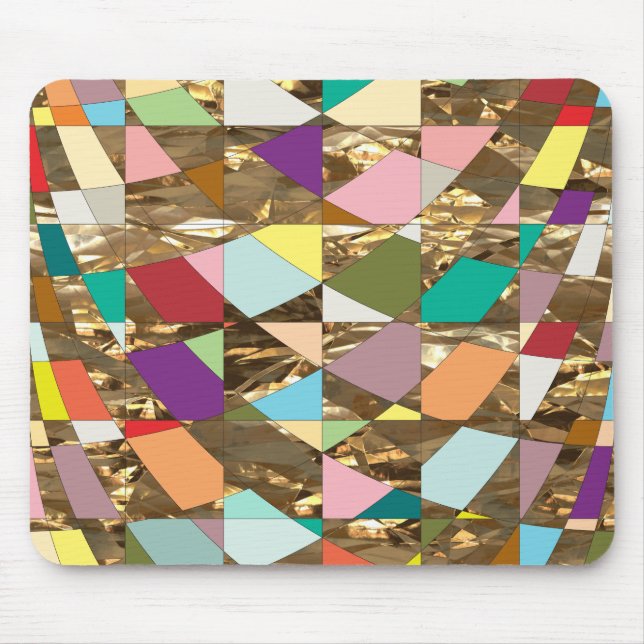 Abstract Colors Gold Foil Mouse Pad (Front)