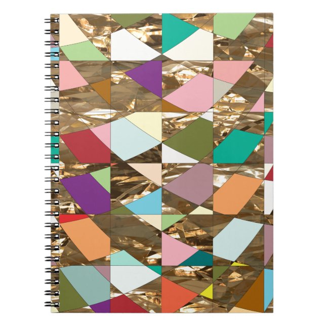Abstract Colors Gold Foil Notebook (Front)