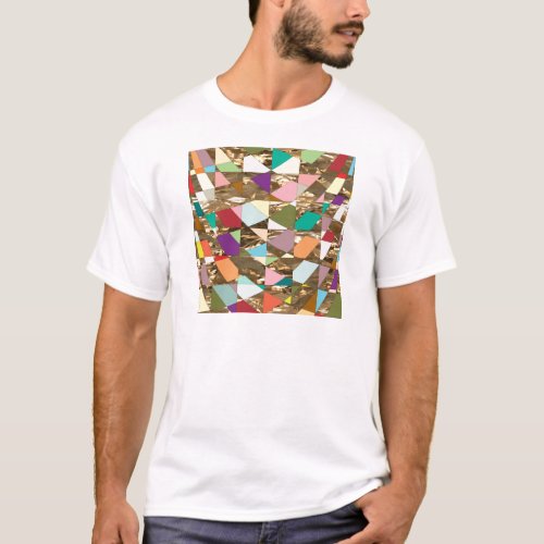 Abstract Colors Gold Foil T_Shirt