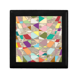 Abstract Colors Gold Gift Box