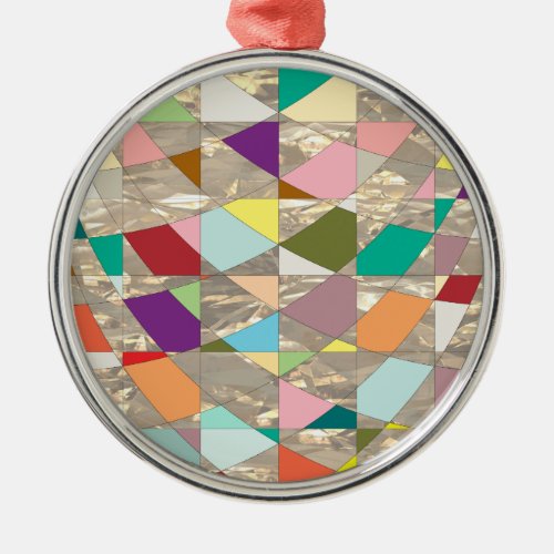 Abstract Colors Gold Metal Ornament