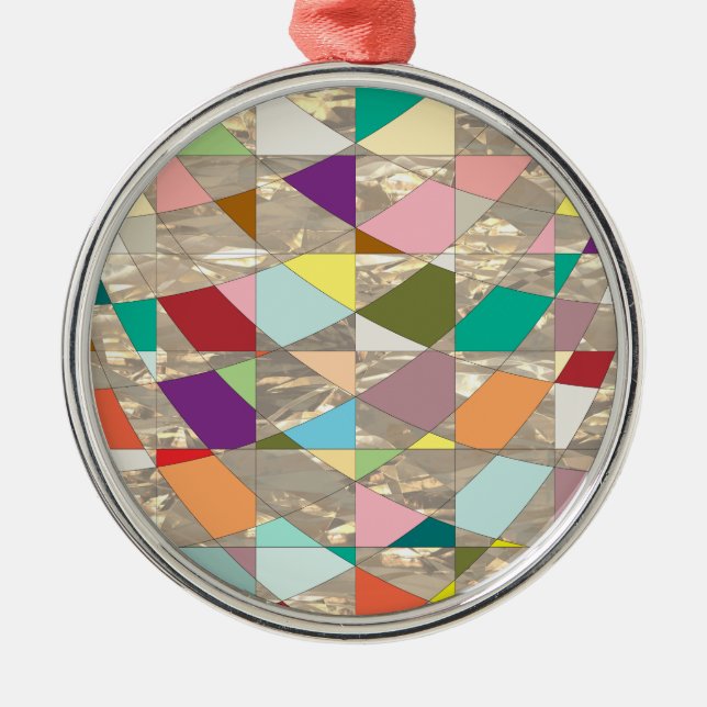 Abstract Colors Gold Metal Ornament (Front)