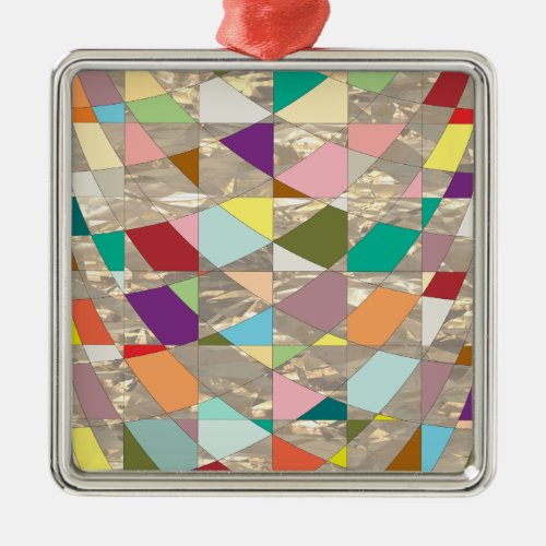 Abstract Colors Gold Metal Ornament