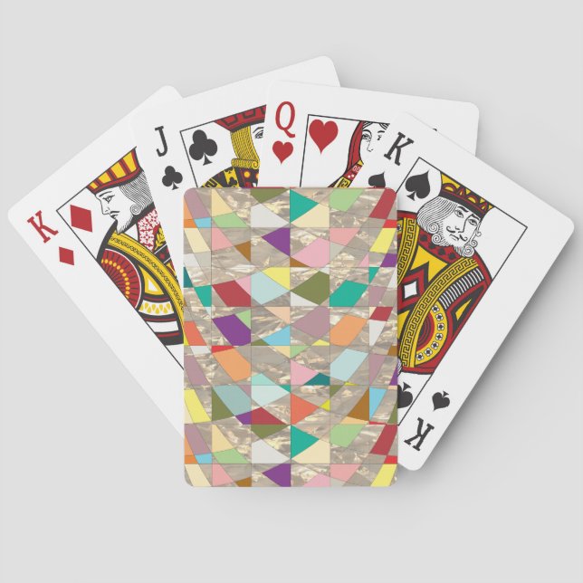 Abstract Colors Gold Poker Cards (Back)