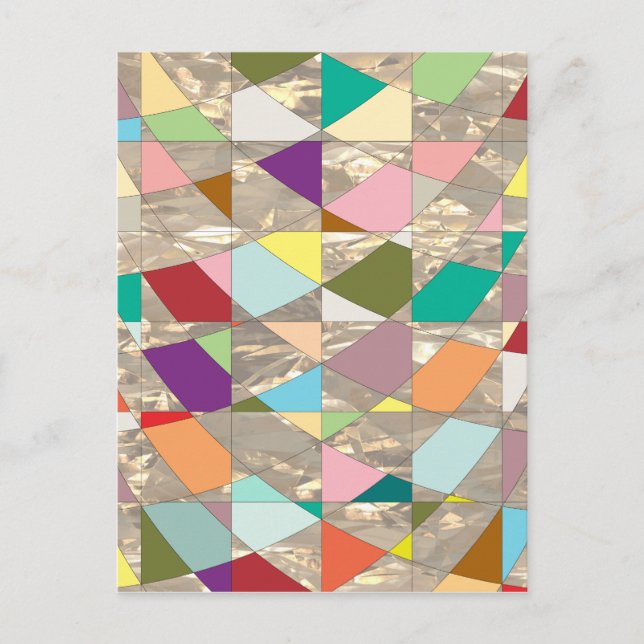Abstract Colors Gold Postcard (Front)