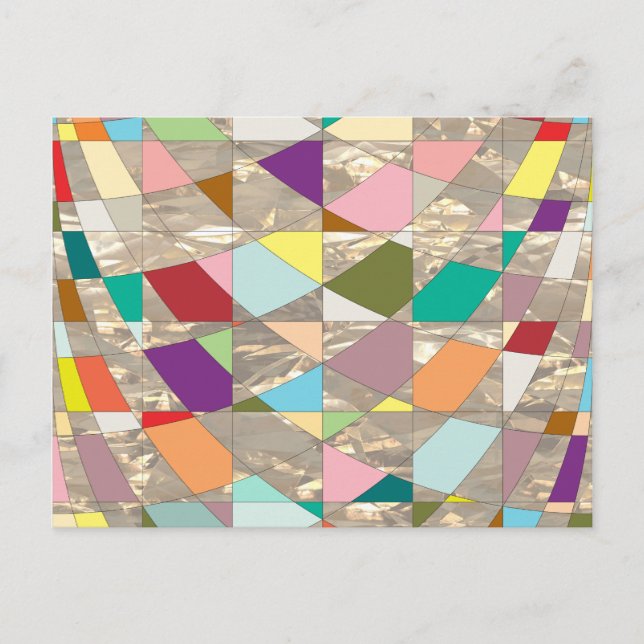 Abstract Colors Gold Postcard (Front)