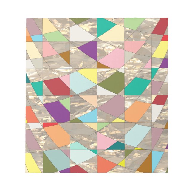 Abstract Colors Gold Scrapbook Paper Notepad (Front)