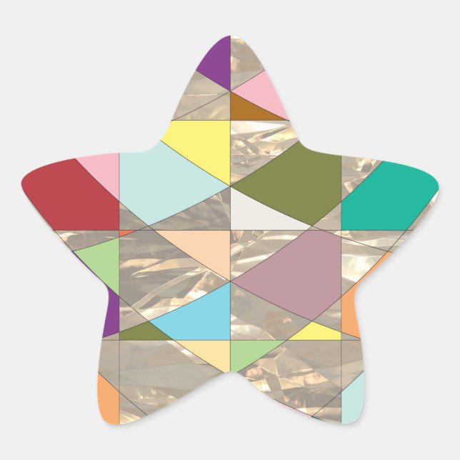 Abstract Colors Gold Star Sticker (Front)