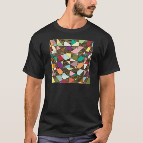Abstract Colors Gold T_Shirt